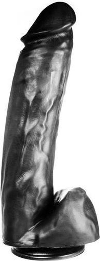 Dildo 35,5 cm met zuignap – Vlees & Zwart, PVC, ftalaatvrij