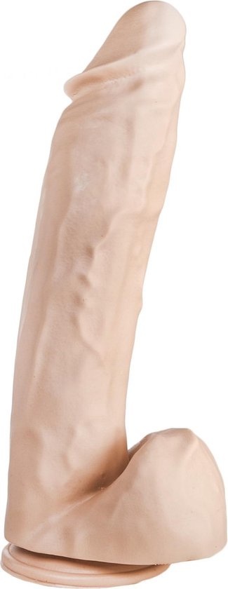 35.5 cm dildo with suction cup – Flesh & Black, PVC, phthalate-free