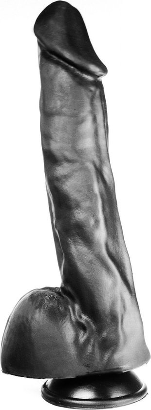 Dildo 33 x 7,1 cm – 34,5 cm lang | Hautfarben & Schwarz | Starker Saugnapf