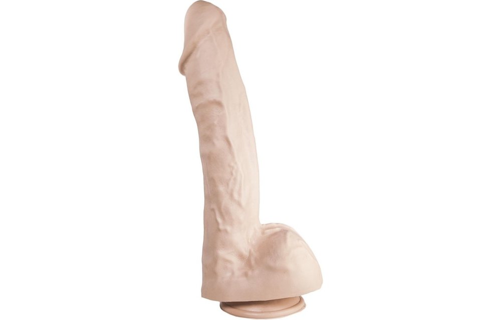 Dildo 33 x 7,1 cm – 34,5 cm lang | Hautfarben & Schwarz | Starker Saugnapf