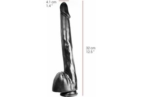 Dildo 32 cm mit Saugnapf – Hautfarben & Schwarz, sicher & geruchsneutral