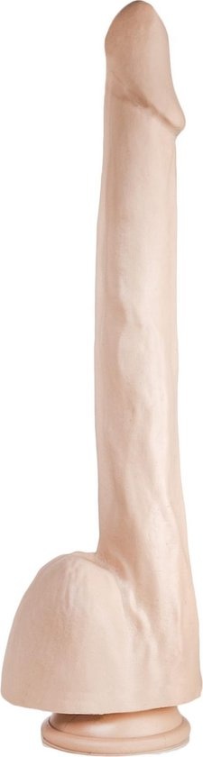 32 cm dildo with suction cup – flesh & black, PVC, safe