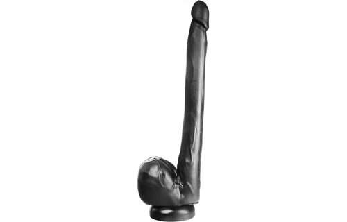 Dildo 28,5 x 4,1 cm – Saugnapf, Hautfarben & Schwarz, PVC-sicher