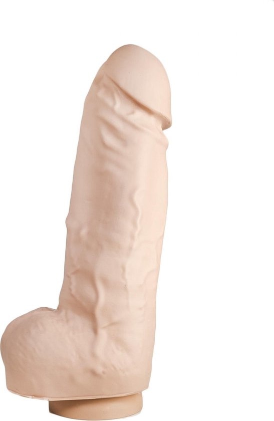 Dildo 29,5 cm met zuignap, vlees & zwart, ftalaatvrij