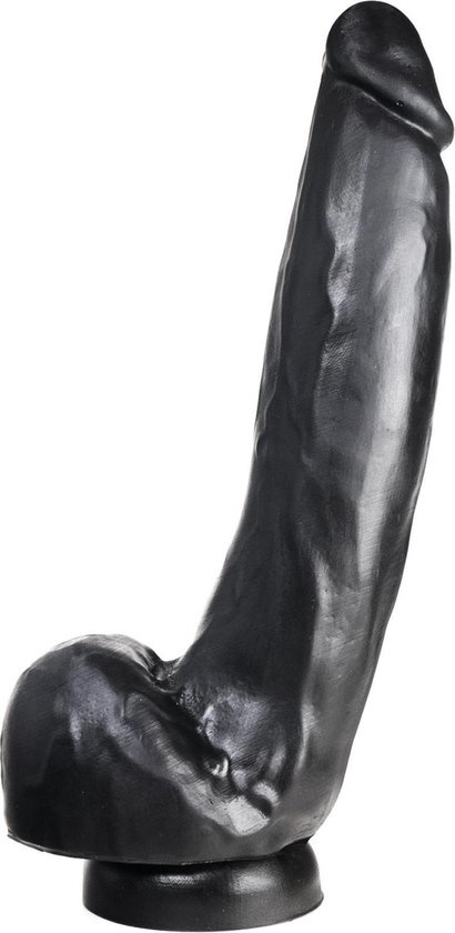 Dildo 28 cm | Zuignap, Vlees & Zwart, Veilig & Reukloos