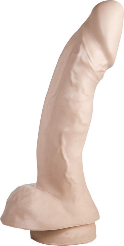 Dildo 21.5 cm with suction cup - Flesh & Black, PVC, safe