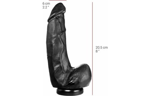 Dildo 18 cm x 6 cm mit Saugnapf – schwarz & hautfarben