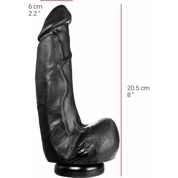 Dildo 18 cm x 6 cm mit Saugnapf – schwarz & hautfarben
