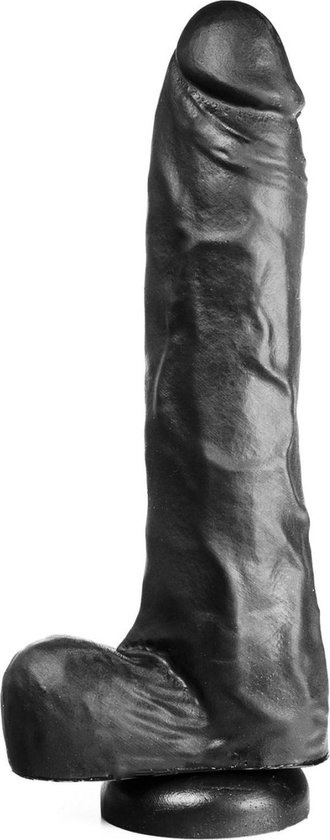 Dildo 19 cm | Suction cup, 4.9 cm, Flesh & Black, PVC