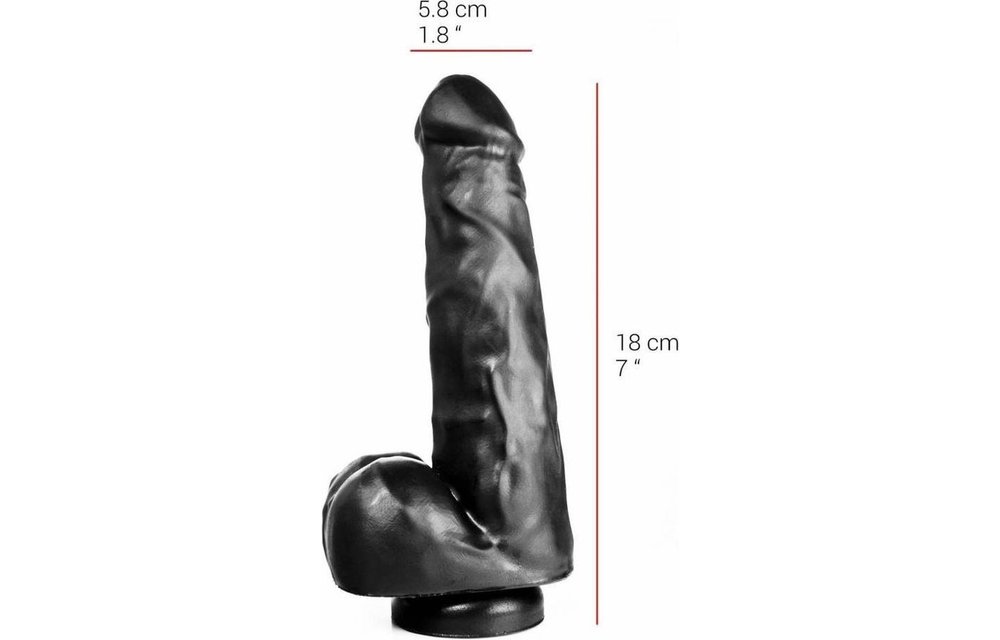 Dildo 18 cm mit Saugnapf | Hautfarben & Schwarz | PVC, sicher