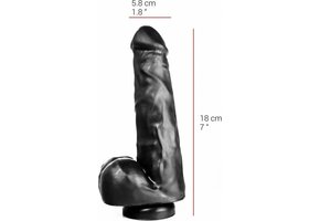 Dildo 18 cm mit Saugnapf | Hautfarben & Schwarz | PVC, sicher
