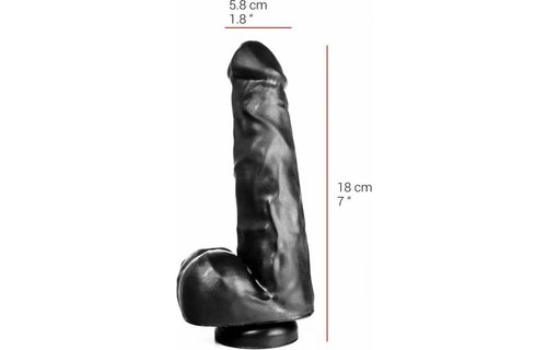 Dildo 18 cm mit Saugnapf | Hautfarben & Schwarz | PVC, sicher