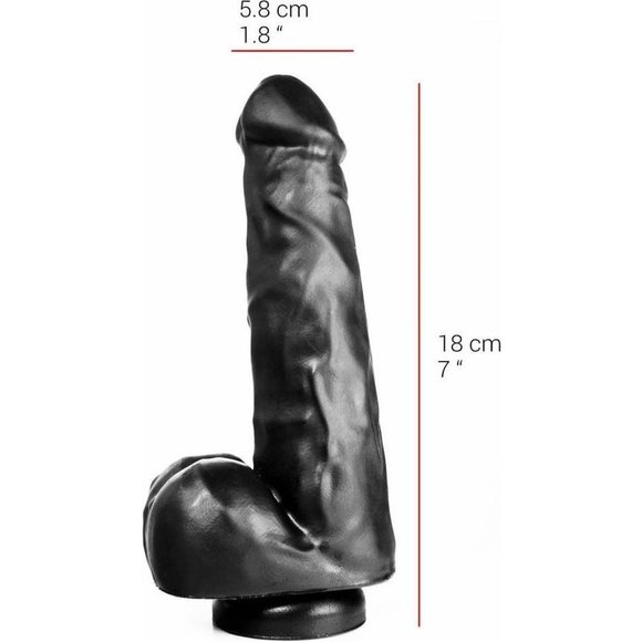 Dildo 18 cm mit Saugnapf | Hautfarben & Schwarz | PVC, sicher
