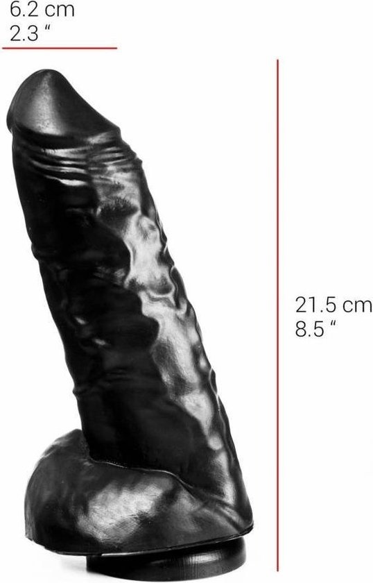 Dildo 21.5 cm – Suction Cup, Latex-Free, Flesh & Black