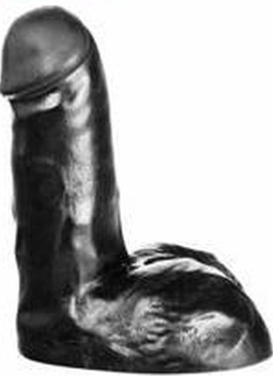 Dildo 12,5 cm - Vlees & Zwart, PVC, Reukloos & Veilig