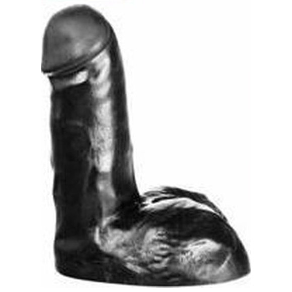 Dildo 12,5 cm - Vlees & Zwart, PVC, Reukloos & Veilig