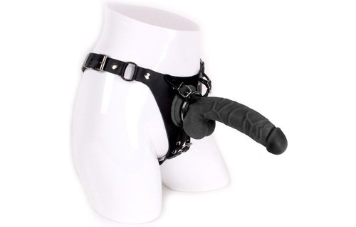 Kiotos COX Strap-On + Dildo 22 cm | Leather Harness & TPE Dildo