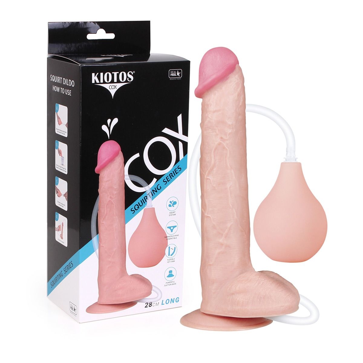 Squirt Dildo 28 cm – Realistic, Squirting & Suction Cup