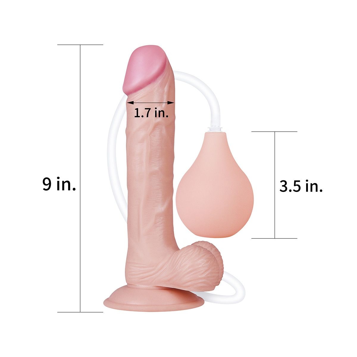 Squirt Dildo 23 cm – Realistic, Squirting & Suction Cup