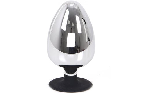Großer Buttplug mit Saugnapf 12 & 13,3 cm – Edelstahl