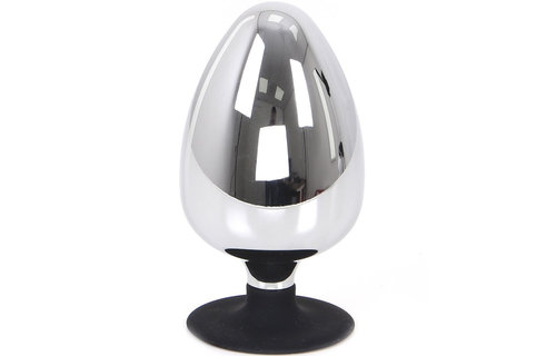 Large Butt Plug with Suction Cup 12 & 13.3 cm - Stainless Steel