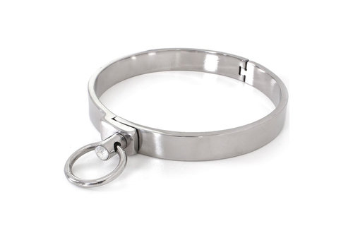 Massives Stahlhalsband (M) mit Edelstein | BDSM & Kinky Gear