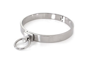 Stahlhalsband L mit Edelstein | Kinky & stilvolles Accessoire