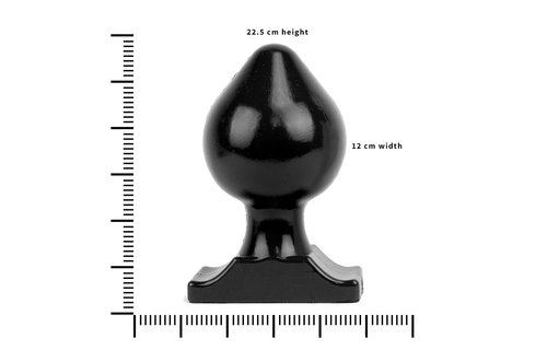 Buttplug 22,5 cm x 12 cm – Weich, Schwarz, Rot & Blau