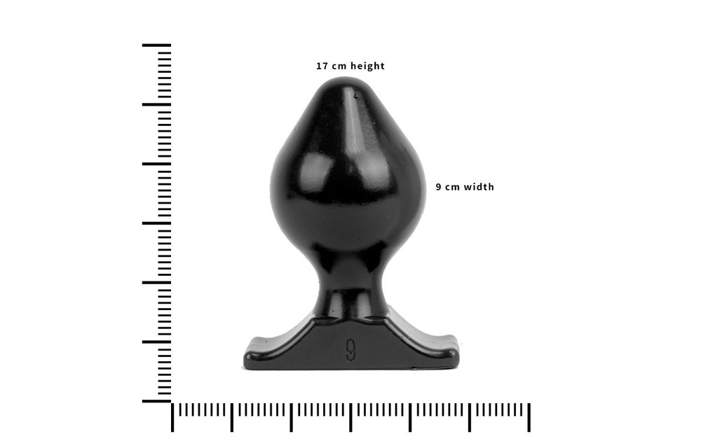 Buttplug 17 cm – Zacht, Zwart, Rood & Blauw, Ø 8,8 cm