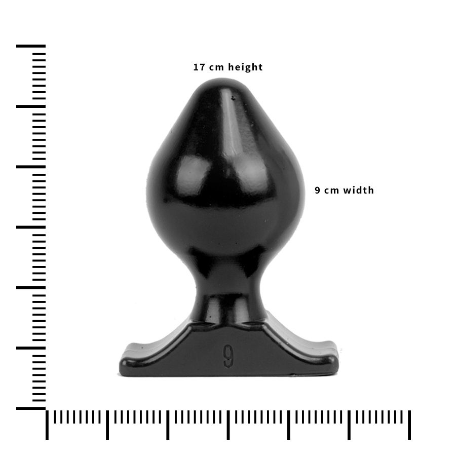 Butt plug 17 cm – Soft, Black, Red & Blue, Ø 8.8 cm