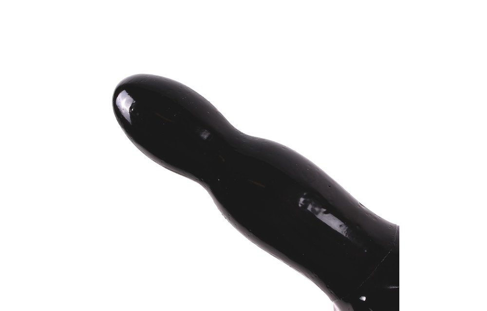Double Bubble Dildo 25 cm – Dark Crystal Black, Flexible & Waterproof