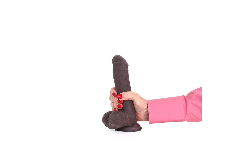 Dildo mit Saugnapf Braun 18 cm | Realistisch & Flexibel TPE