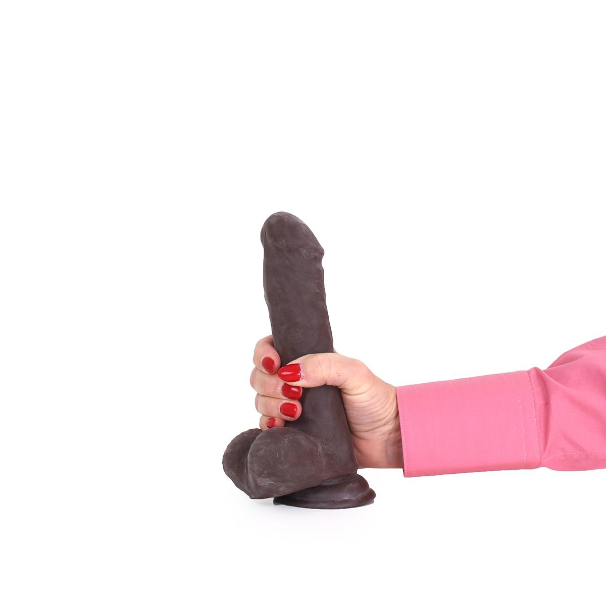 Dildo mit Saugnapf Braun 18 cm | Realistisch & Flexibel TPE