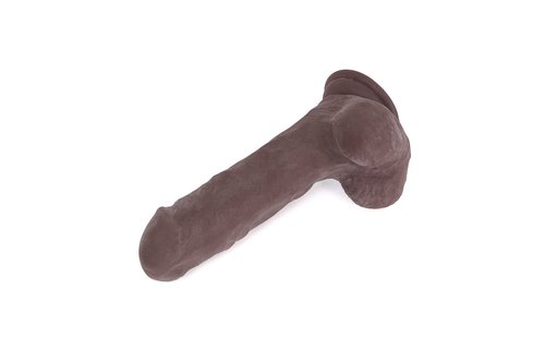 Brown Suction Cup Dildo 18 cm | Realistic & Flexible TPE