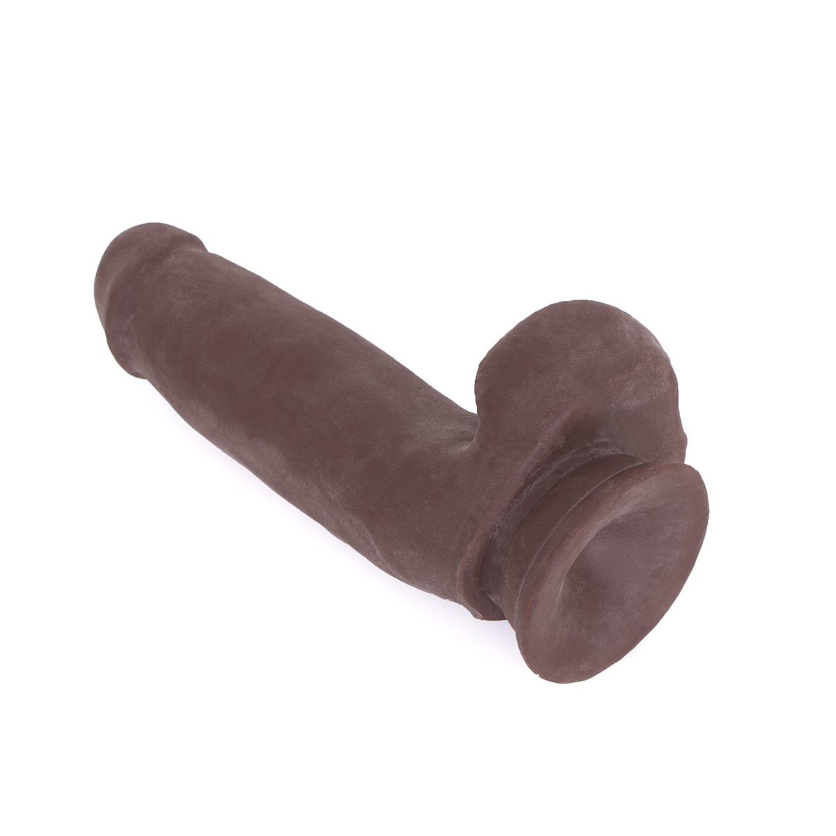 Brown Suction Cup Dildo 17.5 cm | Realistic & Flexible TPE