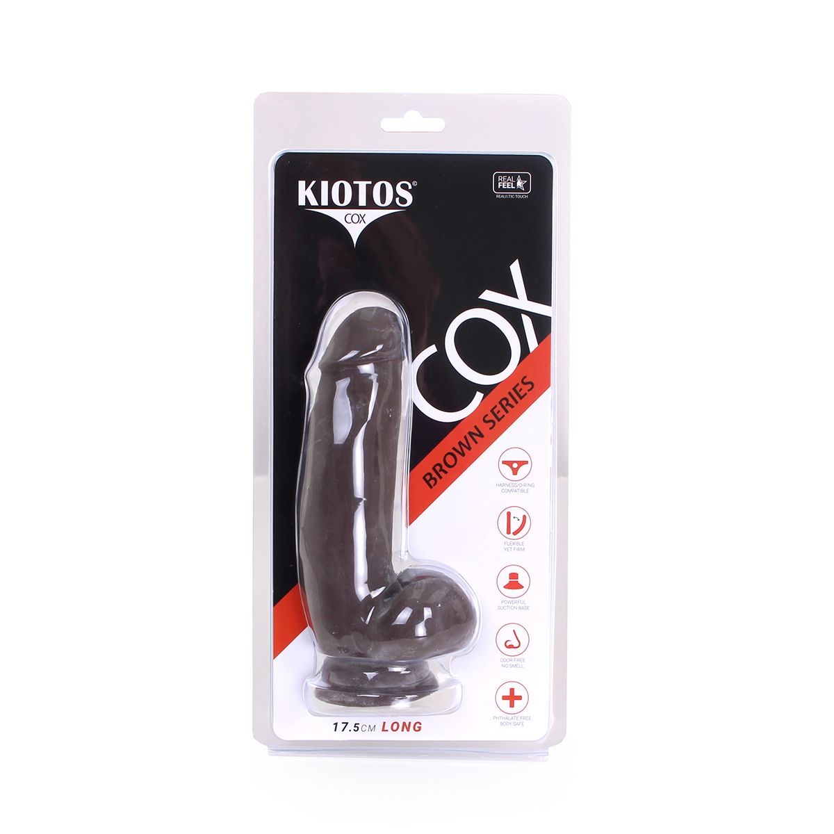 Brown Suction Cup Dildo 17.5 cm | Realistic & Flexible TPE
