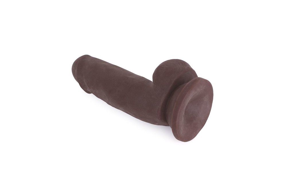 Dildo With Suction Cup Brown 18 x 4.8