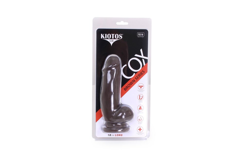 Dildo With Suction Cup Brown 18 x 4.8
