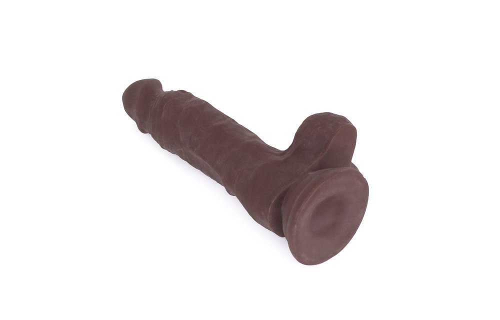Dildo With Suction Cup Brown 18.5 x 3.8