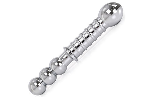 Rounded Double Steel Dildo 19 cm – Rough & Ribbed