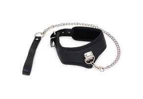 PU Leather Collar With Strap | Adjustable 39-49 cm