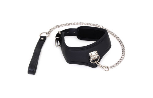 PU Leather Collar With Strap | Adjustable 39-49 cm