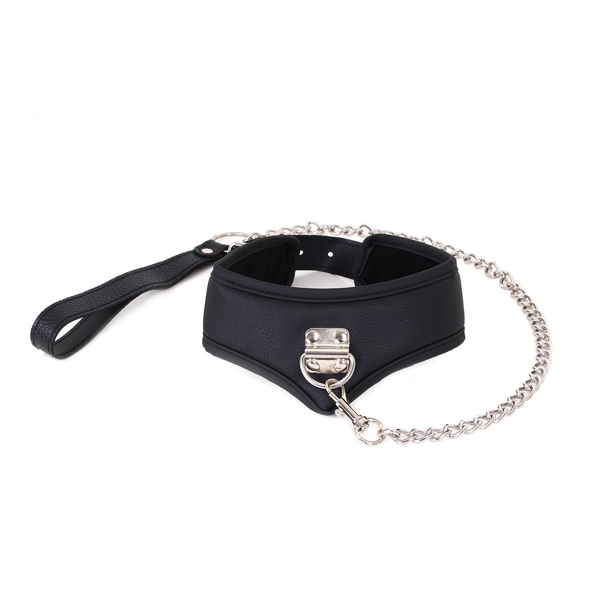 PU Leather Collar With Strap | Adjustable 39-49 cm