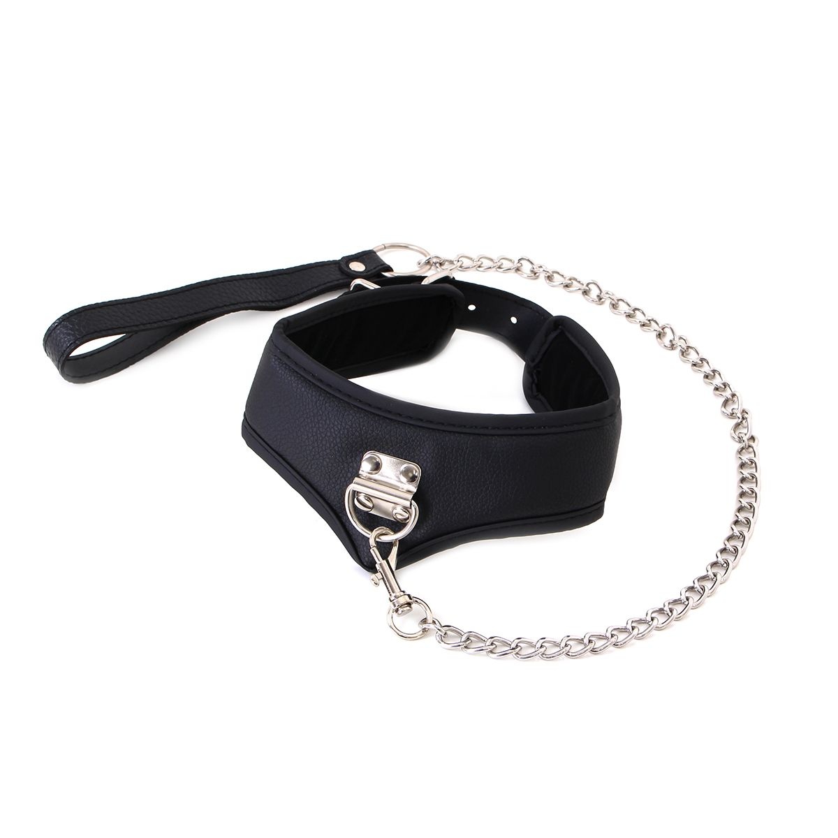 PU Leather Collar With Strap | Adjustable 39-49 cm