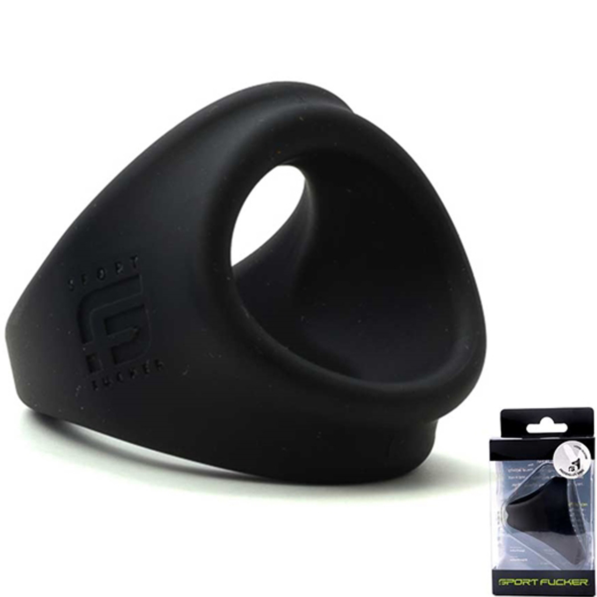Liquid Silicone Freeballer Black | Comfortable Cock Ring 2-in-1