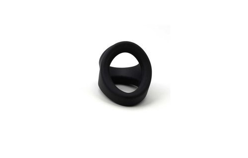 Liquid Silicone Freeballer Black | Comfortable Cock Ring 2-in-1