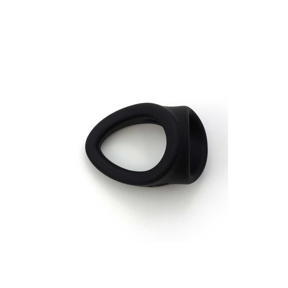 Liquid Silicone Freeballer Black | Comfortable Cock Ring 2-in-1