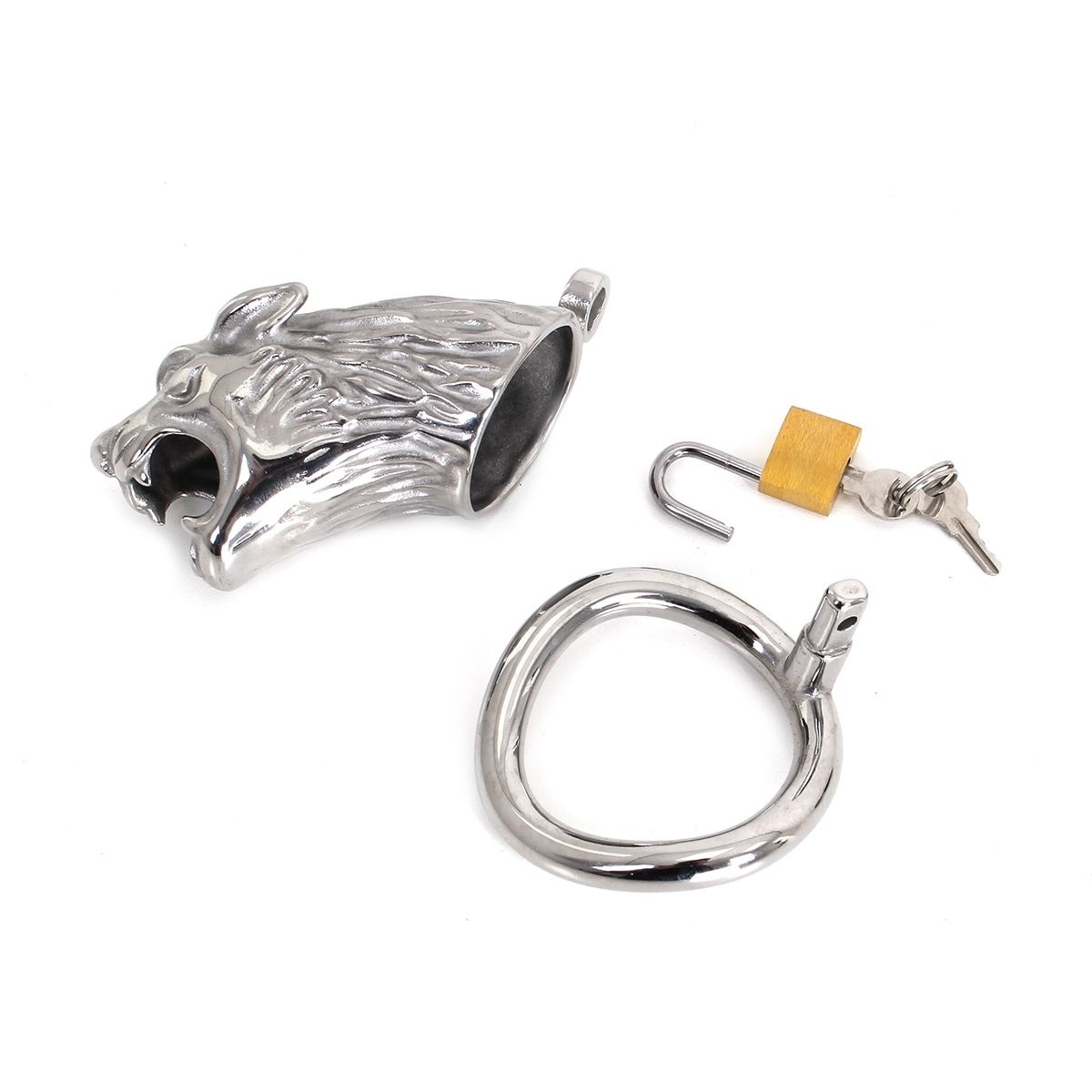 Keuschheitskäfig Der Löwe – Starker Metall-Cockring 45 mm