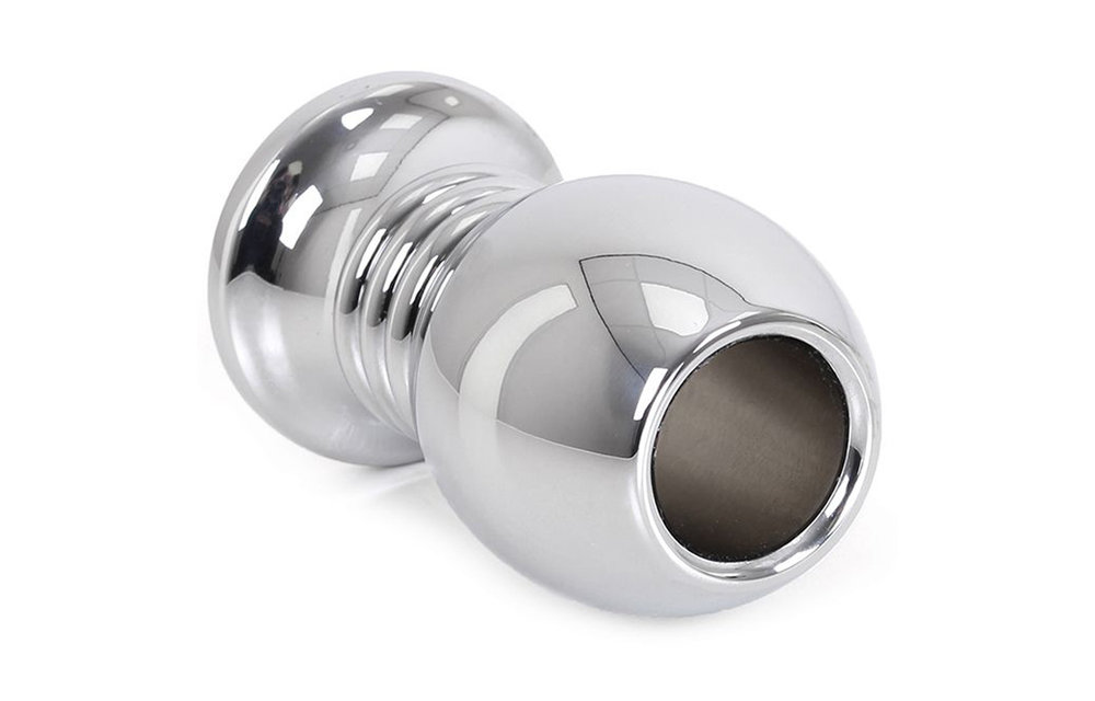 Hohler gerippter Analplug 7 cm – Aluminium & stimulierend