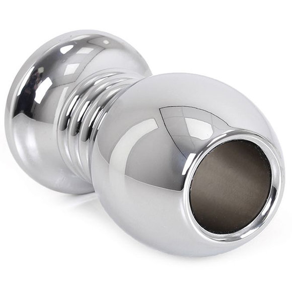 Hollow Ribbed Anal Plug 7 cm – Aluminium & Stimulating